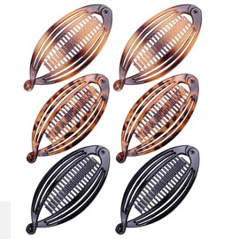 Pack of 6 Vintage Fishtail Hair Clips, Banana Clips, Non-Slip Hair Clip, Curly or Straight Hair, for Decoration or Solid Hair