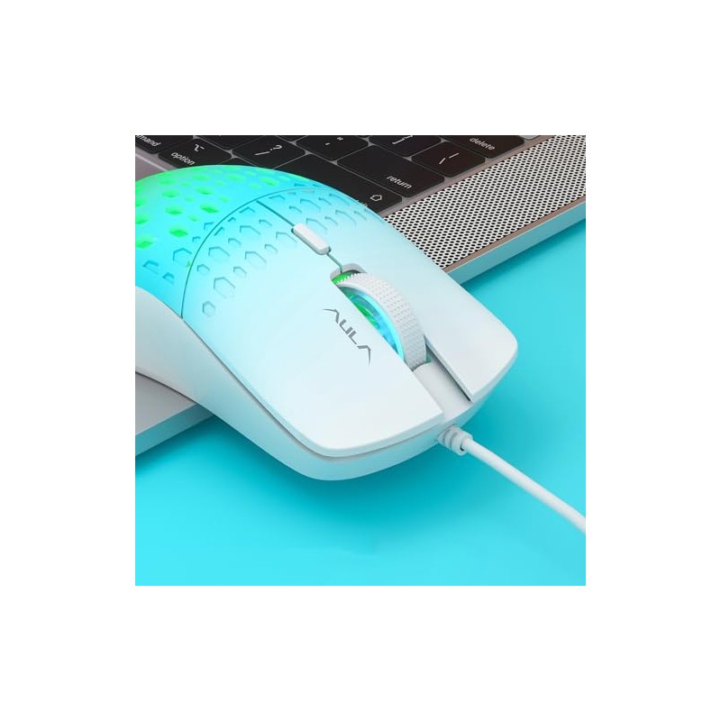 AULA Mouse Gamer S11 Pro, 3600 dpi, RGB, Cableado (Verde)