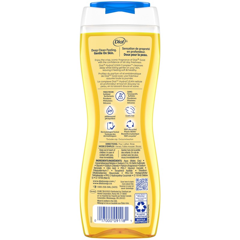 Dial Body Wash, Advanced Clean Gold, 16 Fl Oz, Pack