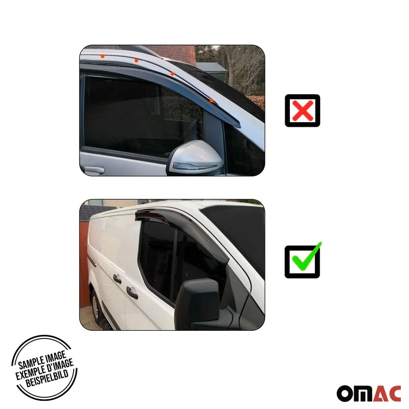OMAC Window Visor Vent Rain Guard Deflector for Ford e-Transit
