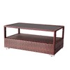 DIMAR GARDEN Outdoor Coffee Table Wicker Patio Rattan Side Table