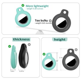 YOKRWO Waterproof Hard Shell Case Compatible with AirTag 2 & 1, Ultra-Thin Lightweight Holder with Keychain, Secure Swivel Buckle Cover for Luggage Tracking, Keys, Bags, Pet, Green