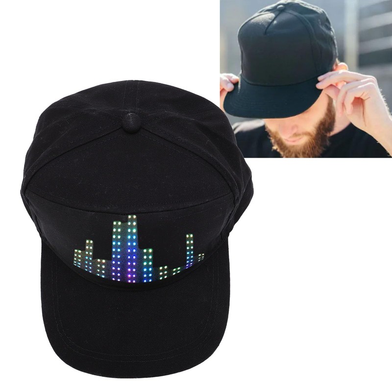 Dpofirs LED Hats, Cool Hat with LED Display, App Control,