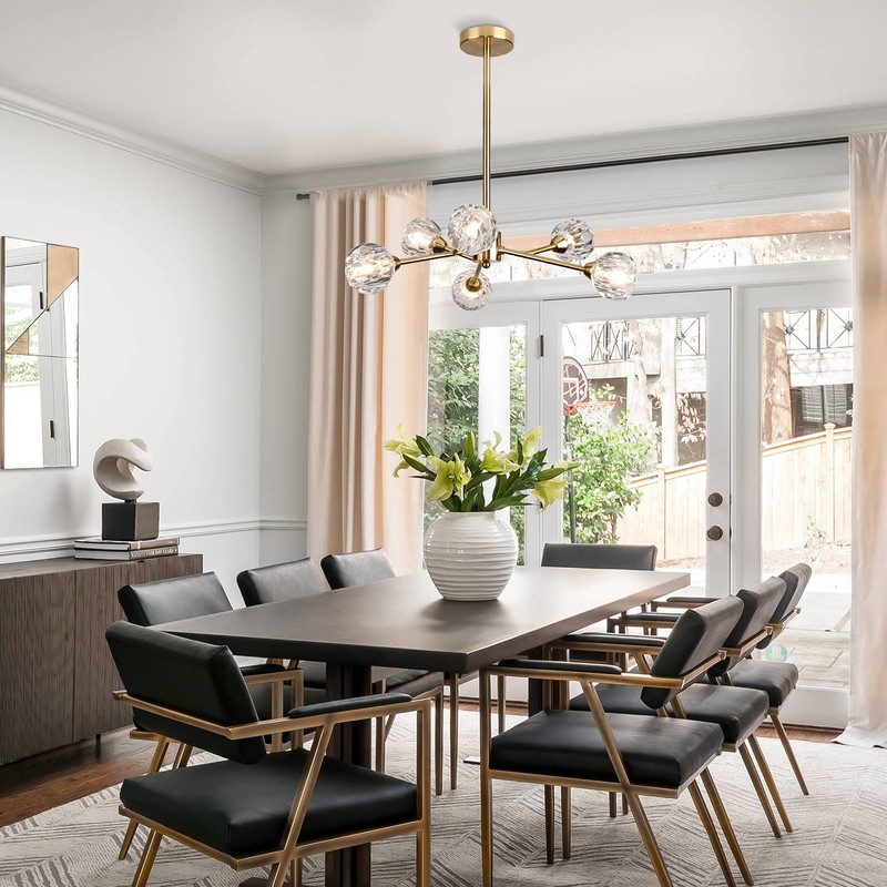 Weesalife Sputnik Chandeliers Mid Century Crystal Pendant Light Chandelier 6