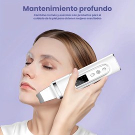 Ciicii Esptula Ultrasnica , Limpiador Ultrasnico Facial Con 3 Modos, 400mah Limpiador Ultrasonido Facial Con Pantalla Lcd Para Eliminar Puntos Negros 