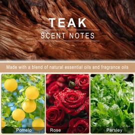 JUSTTOP Car Air Freshener,Wood Car Fresheners for men and women,Auto Scent Diffuser,Long-Lasting Car Interior Freshening Accessories(Teak-1Pack)