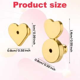 Gosknor 8 Paar Goldene Ohrringverschlüsse Hängende Ohren, Herz Ohrringheber Gold Hypoallergen Ohrringstopper Ersatz Verriegelung für Ohrstecker Schwere Ohrgehänge, 2 Ausführungen