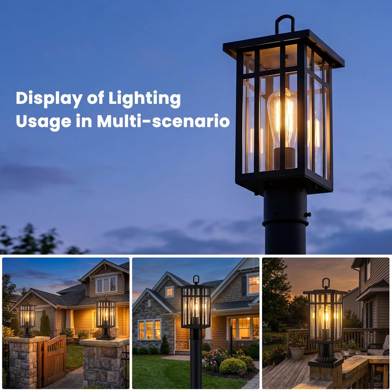 c cattleya Modern Outdoor Post Light with Pier Mount Base,