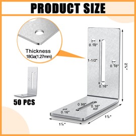MorningRo 50 Pcs Roof Truss Clip Galvanized Angle Bracket Roof Hurricane Truss Clip L Corner Braces Slanted Roof Brackets 1-7/8 X 1-1/4 X 2-3/4-Inch