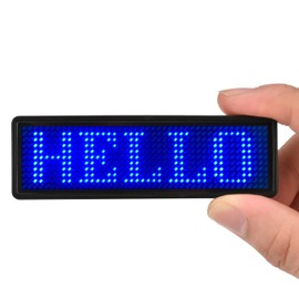 LED Name Tag, Rechargeable Wireless Bluetooth LED Name Badge Reuseable Price Tag 44x11 Pixels Digital Sign Temperature Display for Restaurant Shop Exhibition Nightclub Hotel
