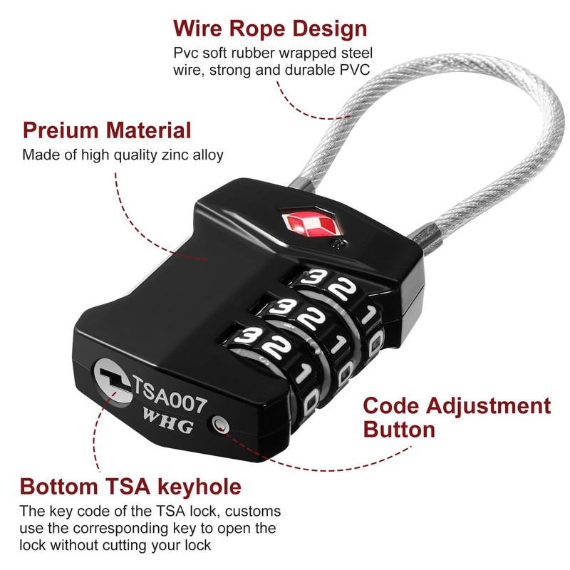 Blendura TSA Approved Luggage Locks, 2 Pack TSA Suitcase Locks,