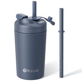 Fimibuke Kids & Toddler Cups, 10 OZ Spill Proof Straw Cups for Toddlers, Leak-Proof Kids Insulated Tumblers with Screw-On Lid & Silicone Straws with Stopper, Stainless Steel Sippy Cup for Girls Boys