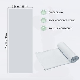 MOONSMILE 2 Pack Hot Yoga Hand Towel with Quick Dry Super-Absorbent Soft Suede Microfiber, Travel Camping Towels Wave Edge, Gym Sports Sweat Rags 30" x 15"