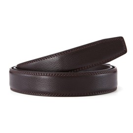 Nelbons Men's Leather Ratchet Belt Strap Only 30mm,Leather Belt without Buckle,replacement belt… (B2-brown, UP TO Waist:44'')