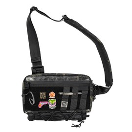 TACTICAL_GEEK Cache L3 Black Camo Crossbody Shoulder Bag, Men Multipurpose Sling Bag, Chest Backpack Casual Shoulder for Daily Carry