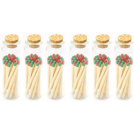 Christmas Blend Decorative Matches, 120+ Small Premium Wooden Matches | Matches for Candles, Safety Matches for Lighting Candles with Match Striker On The Bottle River Birch Candles