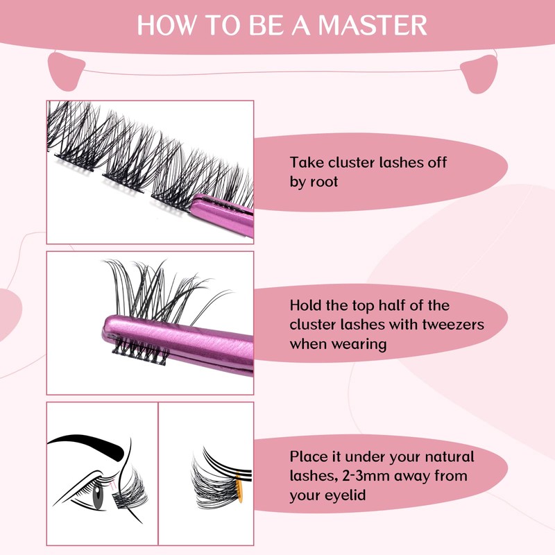 Cluster Eyelashes, Pack of 72 Individual Eyelashes, Eyelash Clusters, DIY