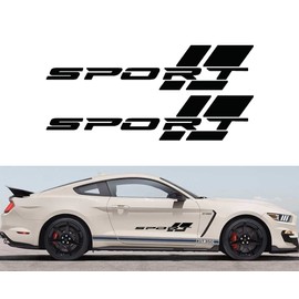 CONGCONG 2PCS Sport Letter Decal,Advanced Automotive Exterior Sticker Black Truck Side Vinyl Decal.(2PC, Black