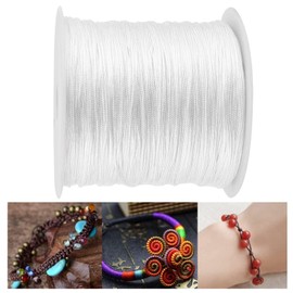 Nylon Cord White, 100m x 0.8mm Cord for Pleated Nylon Thread Chinese Knot Cord Beading Cord for Bracelets Beads Threading Necklace Jewellery Making DIY Crafts
