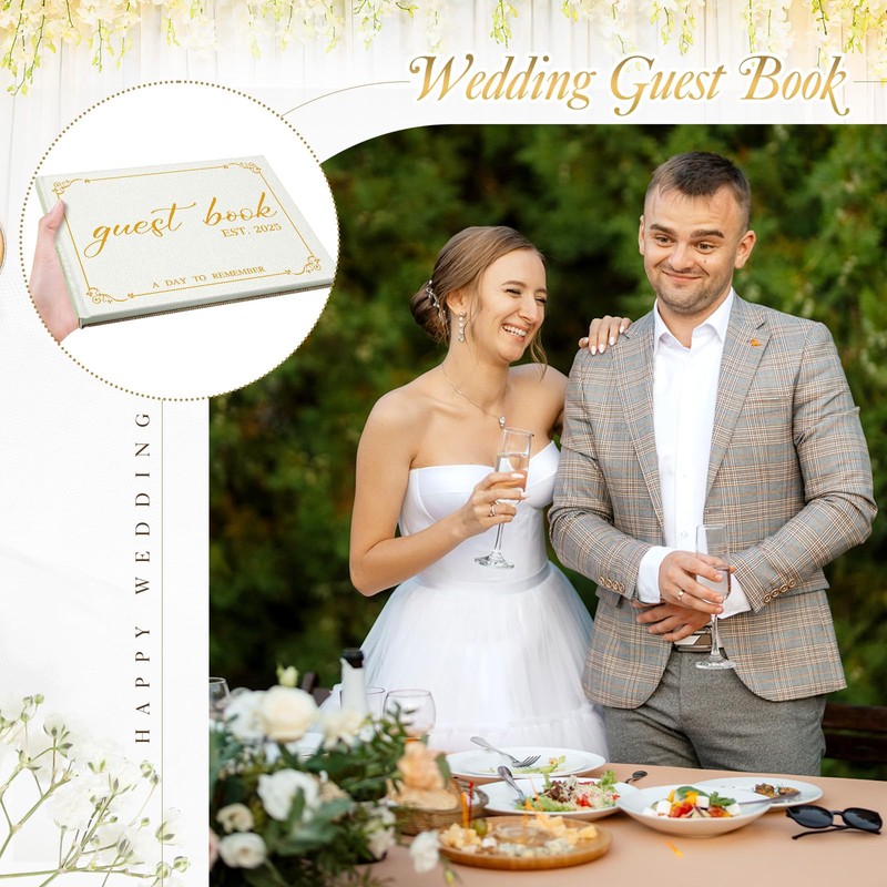 Engrowtic Wedding Guest Book, Registry Sign in Book for Wedding