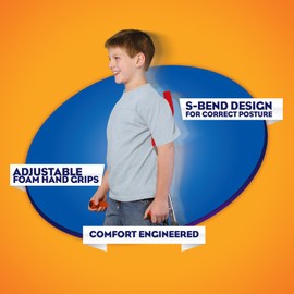 Geospace Original Walkaroo JR. Aluminum Lightweight Stilts with Ergonomic Design for Kids Outdoor/Indoor Active Play and Exercise (110 Lbs Max Weight)