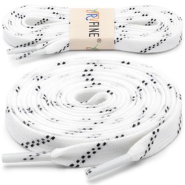 YJRVFINE Flat Roller Skates Laces: 2/5" Wide White 79 Inch Roller Skate Shoelaces - 2 Pair