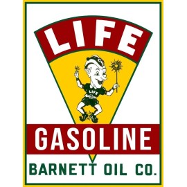 Barnett Oil Co. Life Gasoline w. Pixie Elf NEW METAL SIGN: 9x12" Ships Free