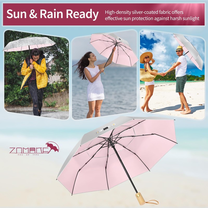 ZOMAKE UV Umbrella for Sun Protection UPF 50+,46 Inch Travel