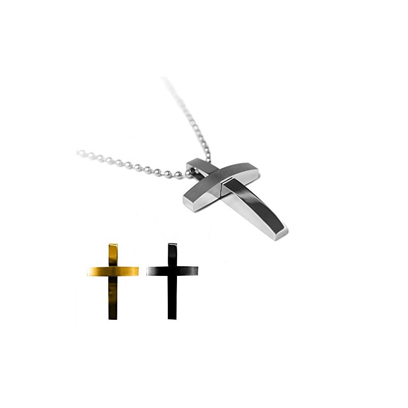 SoulCats Simple Cross Pendant with or without Chain Silver Gold