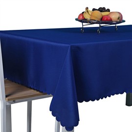 HappyHome Fabric Tablecloth, Solid Color, 53.1 x 70.9 inches (135 x 180 cm), Simple Design, Washable