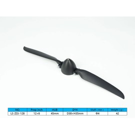 Viloga Electric RC Folding Propeller 12×6 inch w/Spinner Size D38×H35mm, and Motor Shaft Diameter φ4.0 with Nylon Plastic Spinner for Remote Control Airplane(12×6, Shaft φ4.0)