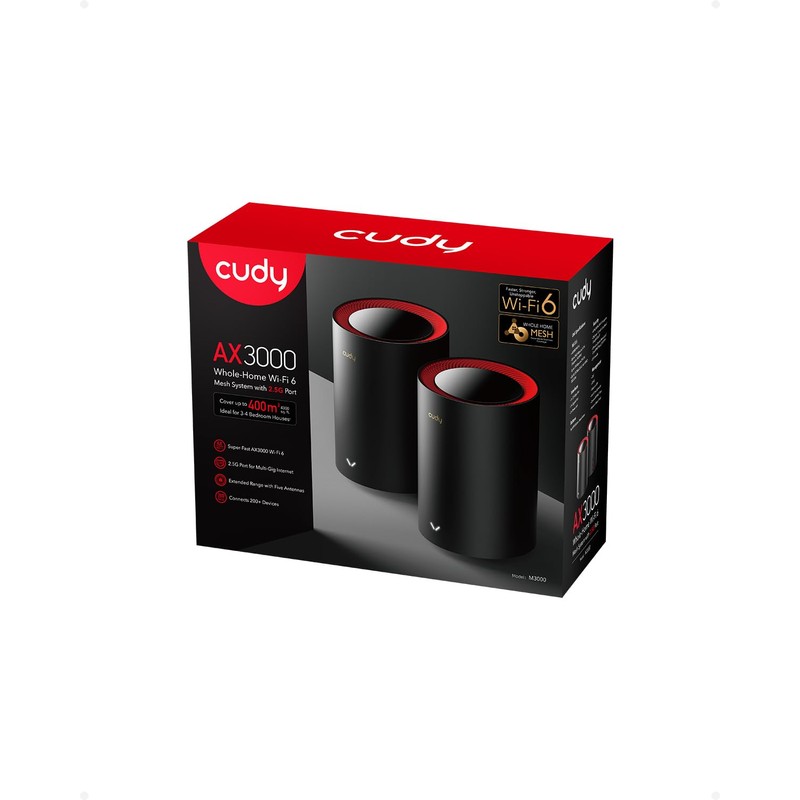 Cudy AX3000 Wi-Fi 6 2.5G Mesh System(M3000) - Covers up
