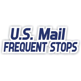 U.S. Mail Frequent Stops Blue White Full Color Decal Sticker Car Window Rural Carrier Truck USA Post Office