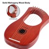 BGMUSER Lyre Harp 7 Strings with Bag,Tuning Wrench,Metal Strings, Mahogany