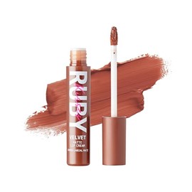 Ruby Kisses Brillo De Labios Aterciopelado, Acabado Mate, Color Intenso, Larga Duración, Ligero, Hidratación Nutritiva, Alta Pigmentación (Warm Kiss)