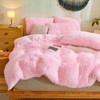 Fluffy Pink Comforter Cover Queen Set – Plush Faux Fur