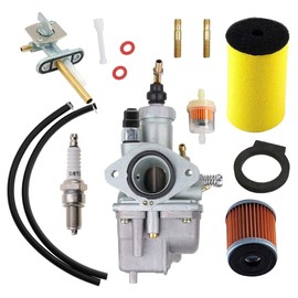 CDZWJ 250 Carburetor+14451-00-00Air Filter +HF143 Oil Filter+Fuel Gas Petcock Compatible with 1992-2000 Yamaha Timberwolf YFB 250 YFB250FW YFB250FWL Yamaha Moto 4