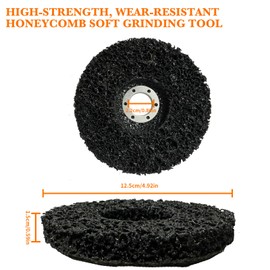 125 mm CSD Disc Sanding Discs for Angle Grinder [Pack of 5], Coarse Cleaning Disc Set, Sanding Disc Nylon Fabric Disc, Clean Strip Disc, Remove Paint, Rust (Nero)