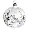 Jingle Bells Lauscha Christmas Tree Ornaments White with Silver Decorations