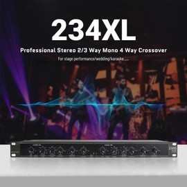 Mono 4 Way Crossover, Professional Stereo 2/3/4 Way Audio Sound Distribution Processing Crossover 110V, Audio Crossover for Outdoor Stage Performance