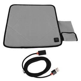 USB Heated Seat Cushion Adjustable Lightweight Heated Stadium Cushion for Camping Fishing Home Office Deep Gray
