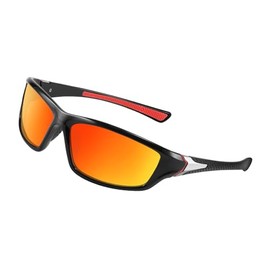 konqkin Cycling Glasses for Men Women Youth Baseball Cycling Fishing Bright red