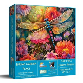 SUNSOUT INC - Spring Garden Peace - 500 pc Jigsaw Puzzle by Artist: John Stewart - Finished Size 18" x 24" - MPN# 77042