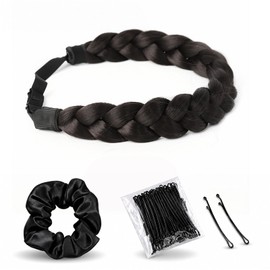 Hair Accessories Set - Braided Headband - Satin Hair Ties - Bobby Pins