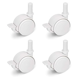 FabiMax 3117 Parquet Wheels Set (4 Pieces) with Brake for Children's Furniture, White