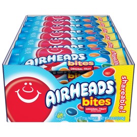 Airheads Candy Bites, Holiday Individually Wrapped Candy for Christmas Stocking Stuffers for Adults & Kids, Assorted Fruit Flavors, Non-Melting, 4oz Packs, Box of 18 Packs