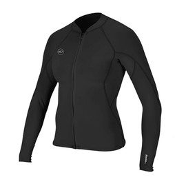 ONeill O'Neill Womens Reactor II 1.5mm Front Zip Neoprene Wetsuit Coat Jacket Black - Easy Stretch Breathable Womens Size - US 6