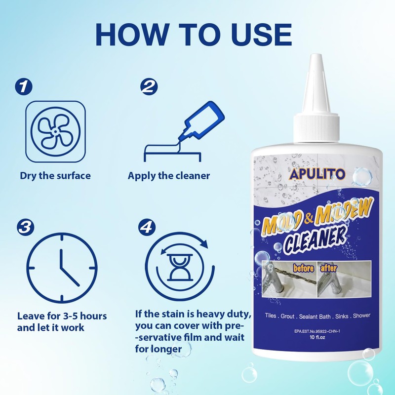 APULITO Household Gel Effective for Bathroom Shower Tile Grout Sink