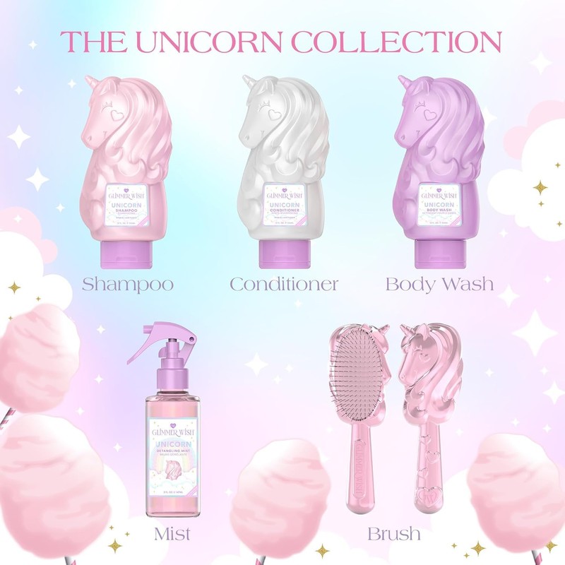 Glimmer Wish Unicorn Kids Shampoo, Paraben and Sulfate Free, Cotton