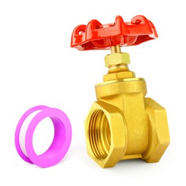 ERGAOBOY Brass Gate Valve with Wheel Handle, 1/2" BSP Female Heavy Duty Valve for Water, Oil, Gas, Industrial Plumbing
